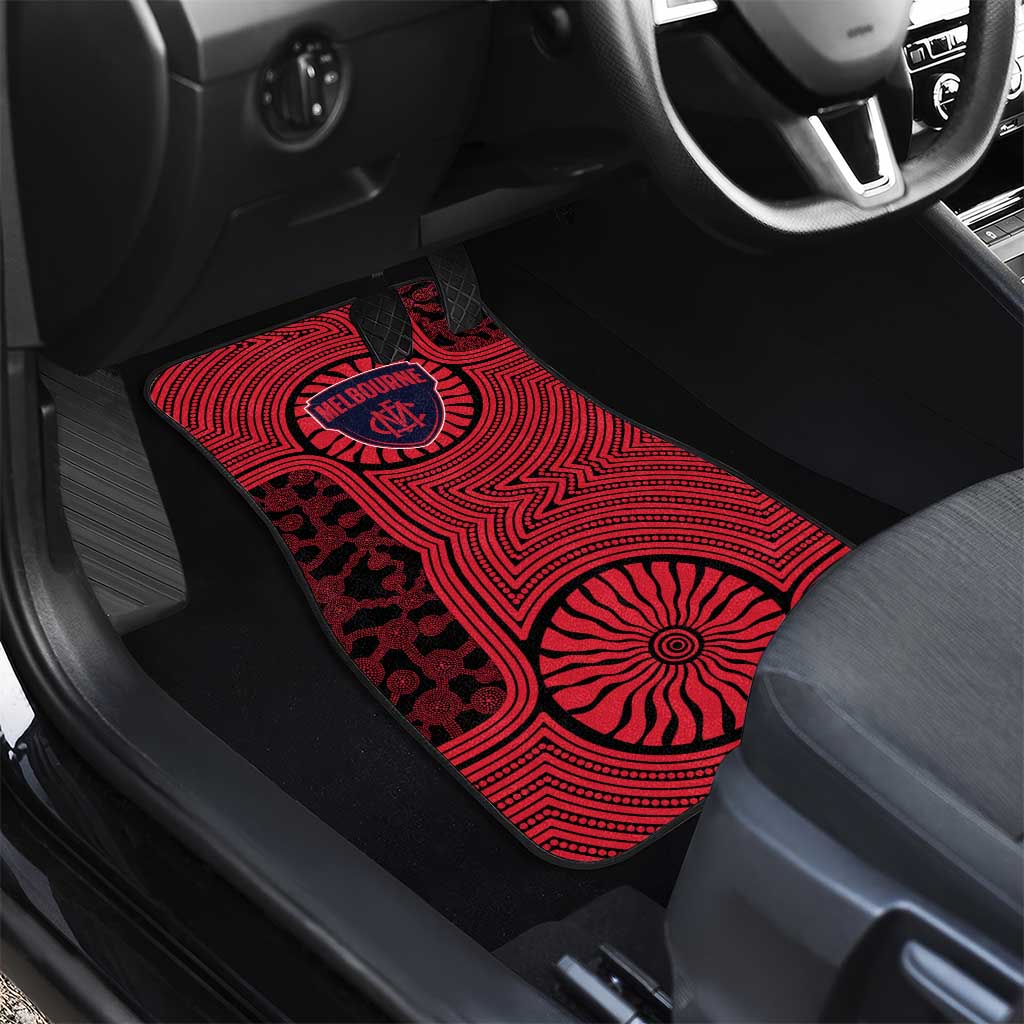 Melbourne Football Club Car Mats Indigenous Monochrome Dot Art Mascot Style