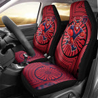 Melbourne Football Club Car Seat Cover Indigenous Monochrome Dot Art Mascot Style