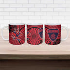 Melbourne Football Club Ceramic Mug Indigenous Monochrome Dot Art Mascot Style