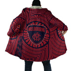 Melbourne Football Club Cloak Indigenous Monochrome Dot Art Mascot Style