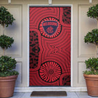 Melbourne Football Club Door Cover Indigenous Monochrome Dot Art Mascot Style