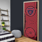 Melbourne Football Club Door Cover Indigenous Monochrome Dot Art Mascot Style