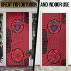 Melbourne Football Club Door Cover Indigenous Monochrome Dot Art Mascot Style