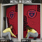 Melbourne Football Club Door Cover Indigenous Monochrome Dot Art Mascot Style