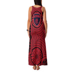 Melbourne Football Club Family Matching Tank Maxi Dress and Hawaiian Shirt Indigenous Monochrome Dot Art Mascot Style