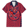 Melbourne Football Club Hawaiian Shirt Indigenous Monochrome Dot Art Mascot Style