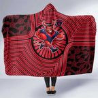 Melbourne Football Club Hooded Blanket Indigenous Monochrome Dot Art Mascot Style
