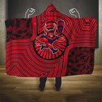 Melbourne Football Club Hooded Blanket Indigenous Monochrome Dot Art Mascot Style