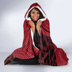 Melbourne Football Club Hooded Blanket Indigenous Monochrome Dot Art Mascot Style