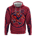 Melbourne Football Club Hoodie Indigenous Monochrome Dot Art Mascot Style