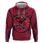 Melbourne Football Club Hoodie Indigenous Monochrome Dot Art Mascot Style