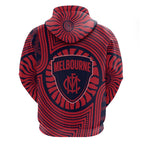 Melbourne Football Club Hoodie Indigenous Monochrome Dot Art Mascot Style