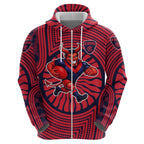 Melbourne Football Club Hoodie Indigenous Monochrome Dot Art Mascot Style
