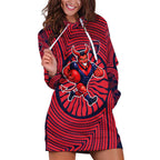 Melbourne Football Club Hoodie Dress Indigenous Monochrome Dot Art Mascot Style