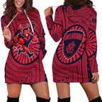 Melbourne Football Club Hoodie Dress Indigenous Monochrome Dot Art Mascot Style