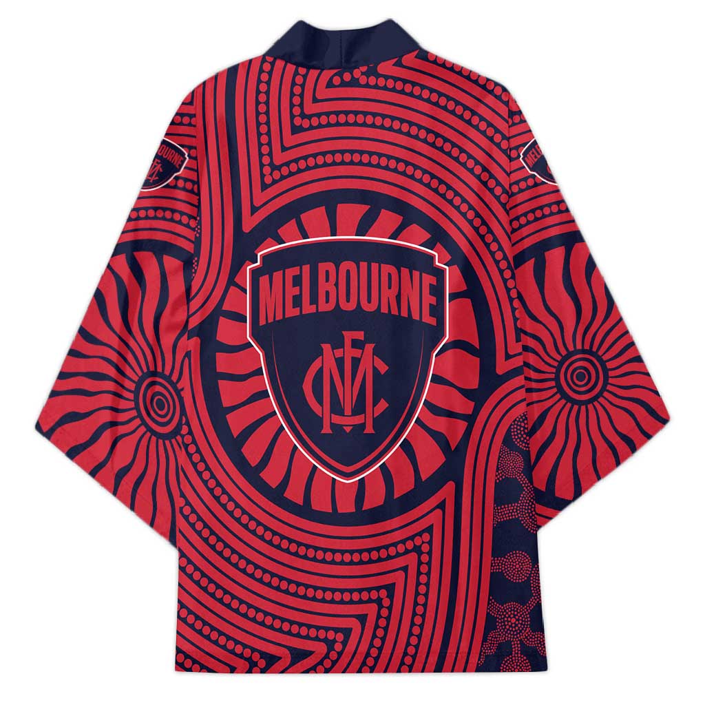 Melbourne Football Club Kimono Indigenous Monochrome Dot Art Mascot Style