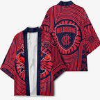 Melbourne Football Club Kimono Indigenous Monochrome Dot Art Mascot Style