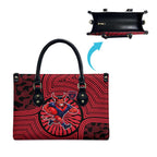 Melbourne Football Club Leather Bag Indigenous Monochrome Dot Art Mascot Style