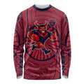 Melbourne Football Club Long Sleeve Shirt Indigenous Monochrome Dot Art Mascot Style