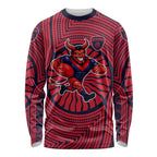 Melbourne Football Club Long Sleeve Shirt Indigenous Monochrome Dot Art Mascot Style