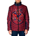 Melbourne Football Club Padded Jacket Indigenous Monochrome Dot Art Mascot Style