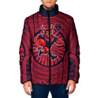 Melbourne Football Club Padded Jacket Indigenous Monochrome Dot Art Mascot Style