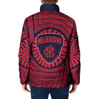 Melbourne Football Club Padded Jacket Indigenous Monochrome Dot Art Mascot Style