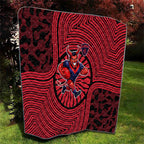 Melbourne Football Club Quilt Indigenous Monochrome Dot Art Mascot Style