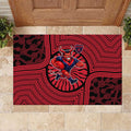 Melbourne Football Club Rubber Doormat Indigenous Monochrome Dot Art Mascot Style