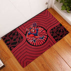 Melbourne Football Club Rubber Doormat Indigenous Monochrome Dot Art Mascot Style