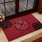 Melbourne Football Club Rubber Doormat Indigenous Monochrome Dot Art Mascot Style