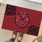 Melbourne Football Club Rubber Doormat Indigenous Monochrome Dot Art Mascot Style