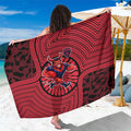 Melbourne Football Club Sarong Indigenous Monochrome Dot Art Mascot Style