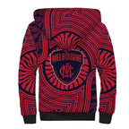 Melbourne Football Club Sherpa Hoodie Indigenous Monochrome Dot Art Mascot Style