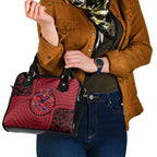 Melbourne Football Club Shoulder Handbag Indigenous Monochrome Dot Art Mascot Style