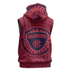 Melbourne Football Club Sleeveless Hoodie Indigenous Monochrome Dot Art Mascot Style