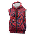 Melbourne Football Club Sleeveless Zip Hoodie Indigenous Monochrome Dot Art Mascot Style