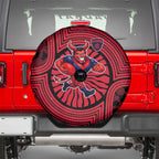 Melbourne Football Club Spare Tire Cover Indigenous Monochrome Dot Art Mascot Style