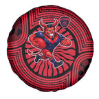 Melbourne Football Club Spare Tire Cover Indigenous Monochrome Dot Art Mascot Style