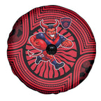 Melbourne Football Club Spare Tire Cover Indigenous Monochrome Dot Art Mascot Style