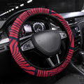 Melbourne Football Club Steering Wheel Cover Indigenous Monochrome Dot Art Mascot Style