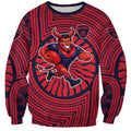 Melbourne Football Club Sweatshirt Indigenous Monochrome Dot Art Mascot Style