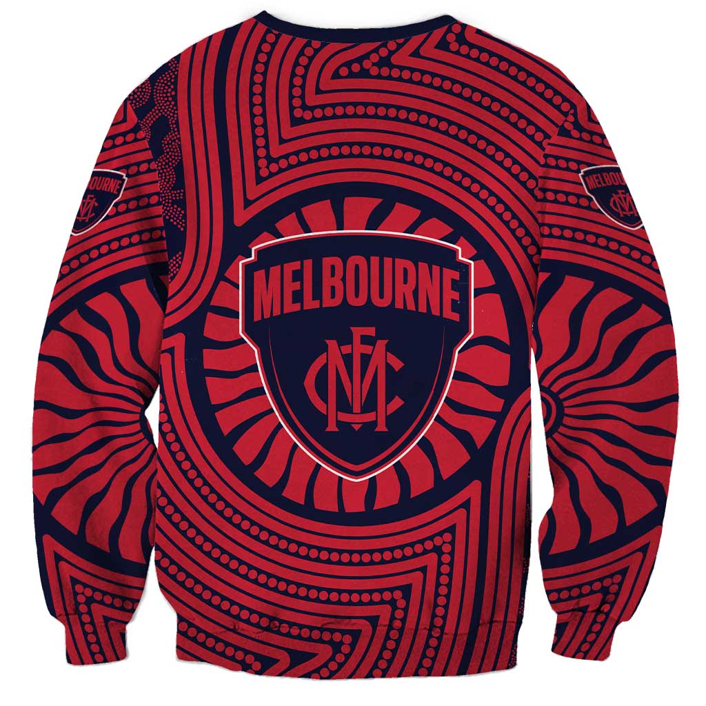 Melbourne Football Club Sweatshirt Indigenous Monochrome Dot Art Mascot Style