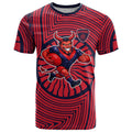Melbourne Football Club T Shirt Indigenous Monochrome Dot Art Mascot Style