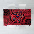 Melbourne Football Club Tablecloth Indigenous Monochrome Dot Art Mascot Style