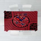 Melbourne Football Club Tablecloth Indigenous Monochrome Dot Art Mascot Style
