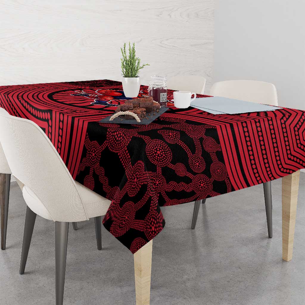 Melbourne Football Club Tablecloth Indigenous Monochrome Dot Art Mascot Style