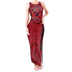 Melbourne Football Club Tank Maxi Dress Indigenous Monochrome Dot Art Mascot Style