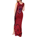 Melbourne Football Club Tank Maxi Dress Indigenous Monochrome Dot Art Mascot Style