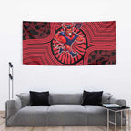 Melbourne Football Club Tapestry Indigenous Monochrome Dot Art Mascot Style